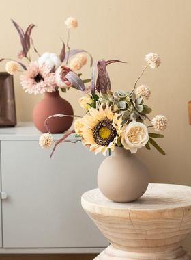 真轻高端客彷厅假花摆设餐桌花艺摆花件干 干燥花C1301N00花束