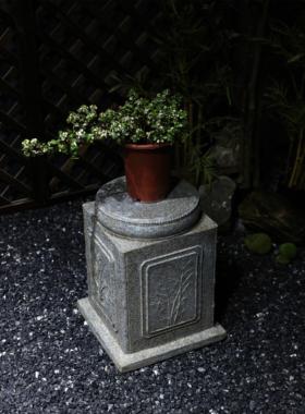 地摆件仿石墩人造石柱户外梅兰竹菊景新中落式庭院造花园盆景台底