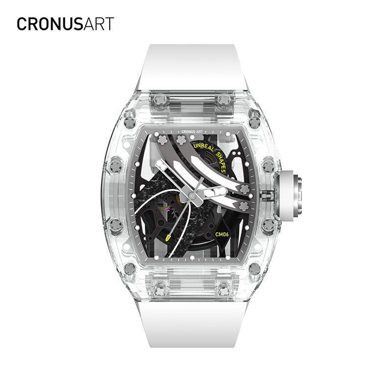 cronusart克洛斯水晶酒桶型男士机械手表全自动镂空时尚男款腕表