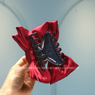 大号双面缎面蝴蝶结抓夹学生碎发抓夹在逃公主头顶发抓夹公主头纱