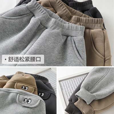 男童加绒长裤子冬装冬款童装儿童宝宝小童加厚棉裤保暖冬季U14434