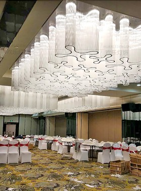 定制水晶灯大气售楼处沙盘大型前台吧台酒店大堂艺术祥云工程灯具