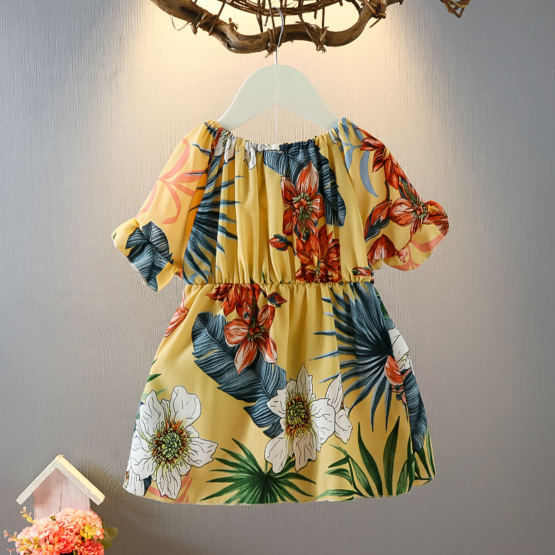 女童雪纺连衣裙 2020夏装新款童装收腰1-7岁淑女公主裙宽松