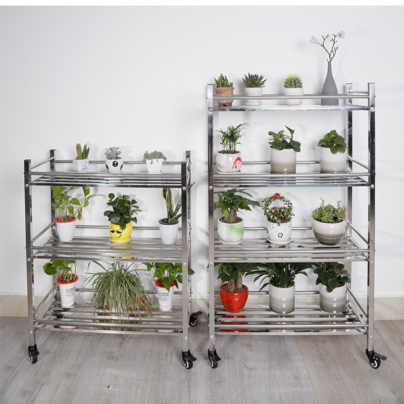不锈钢花架子阳台客厅户外护栏花盆架多层落地式多肉绿萝家用置物