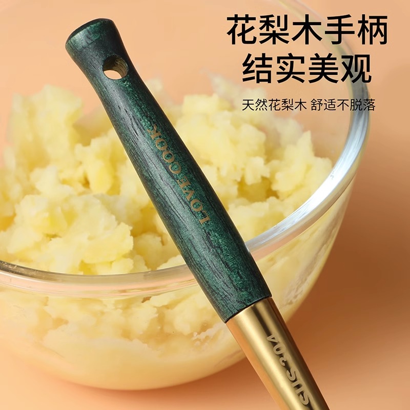 304不锈钢土豆泥压泥器宝宝辅食压泥勺压碎神器碾压鸡蛋器捣泥器