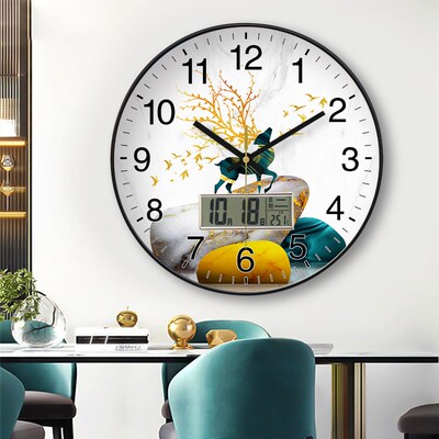 高档钟表挂钟1电池用3年长续航客厅家用创意静音挂墙石英电子时钟