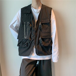 2022KTV服务员马甲工作服酒吧马夹制服夜场服务生工装理发绣LOGO