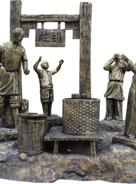 民俗文化人物铸铜小品雕像定制户外广场大型玻璃钢仿铜雕塑品摆件