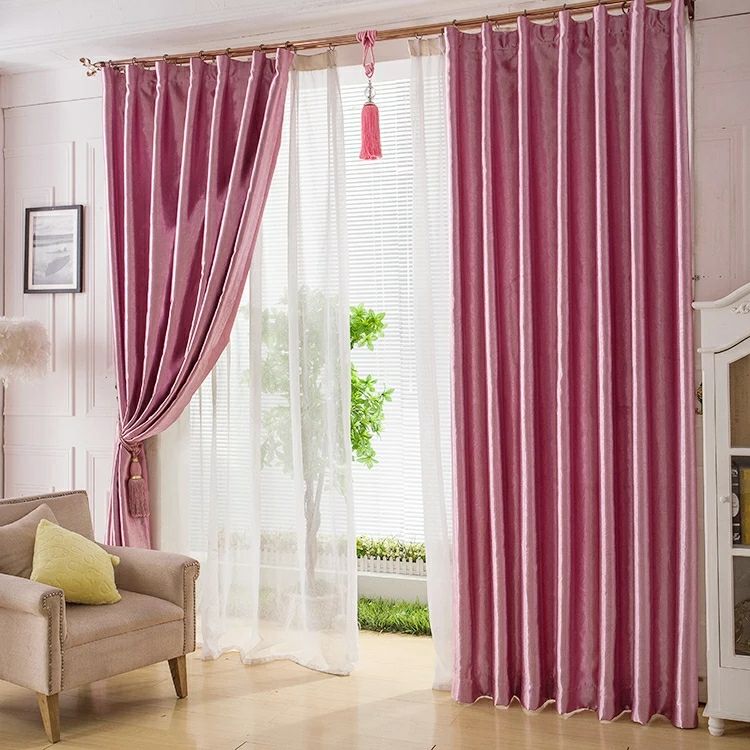 定制窗帘卧室全遮光成品加厚隔热隔音金色办公纯色压花客厅窗帘布