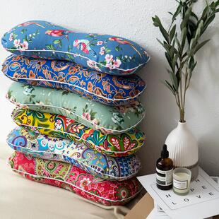 中草药荞麦艾草颈椎枕头 助睡眠牵引修覆护颈腰椎小圆柱形骨头枕