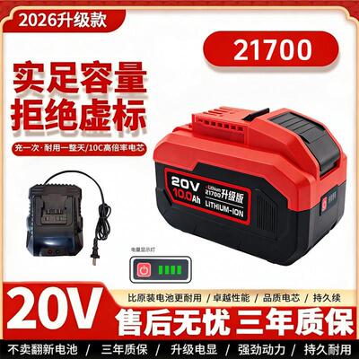 大有21700锂电池20v通用款电动起子电钻角磨机原装电池充电器