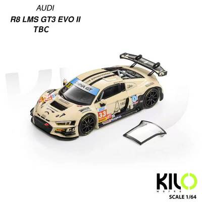 Kilo  TBC无聊白R8 LMS GT3 EVO合金仿真车模型玩具