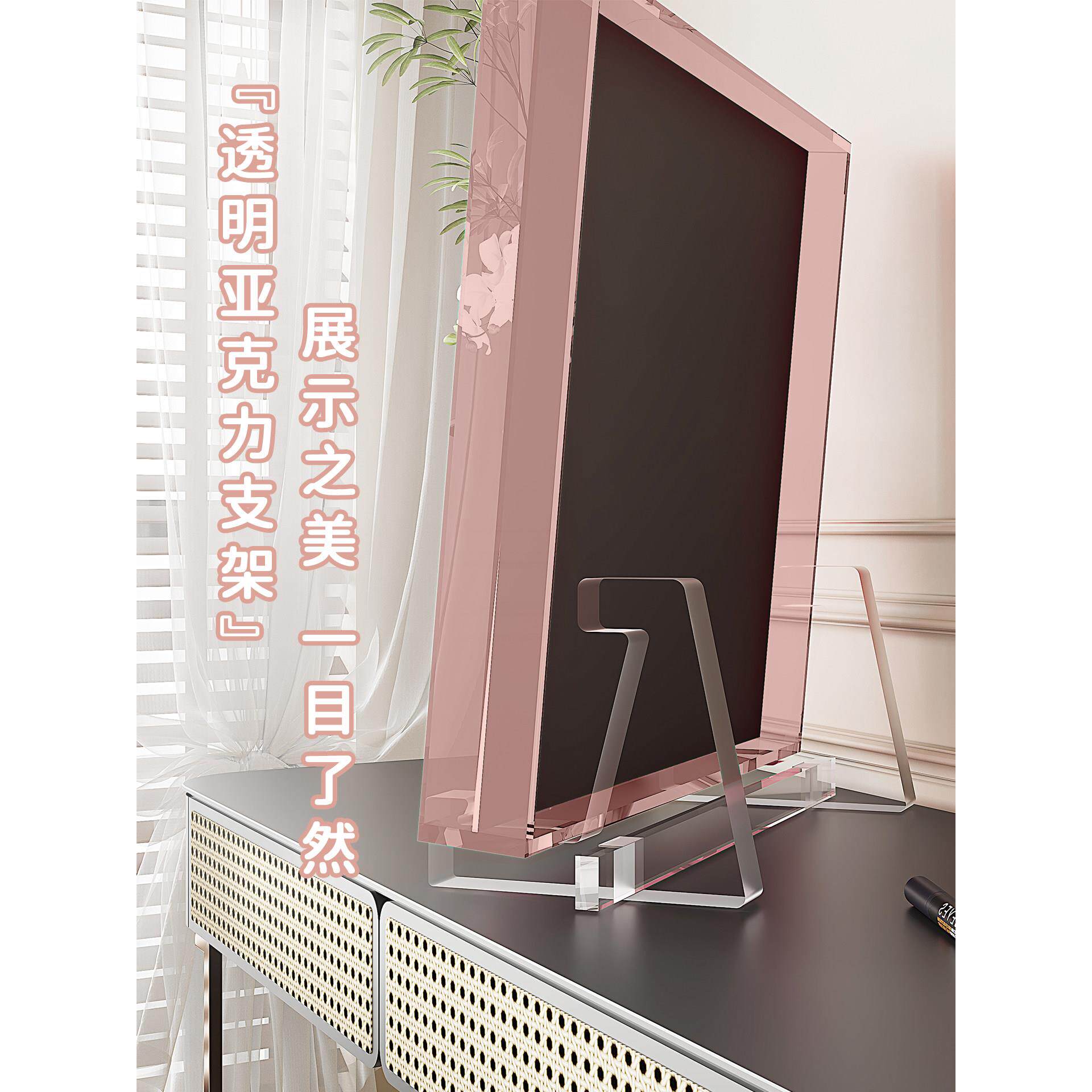 多巴胺梳妆台镜子2025新款化妆镜轻奢高级感主卧室美妆镜小方镜