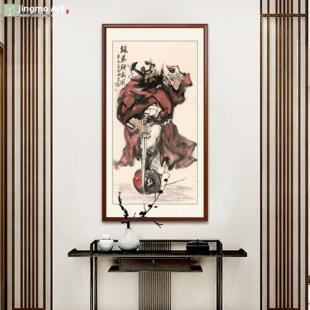 仲邪福福福喜达摩入口装饰画中国画壁挂画仲馗神像年画门神客厅竖