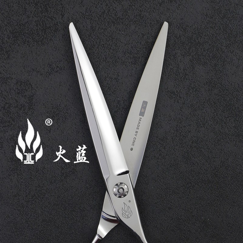 火蓝长刀大刀 徒手剪7寸美发大切口厚发片男士起发脚 刀磨makan