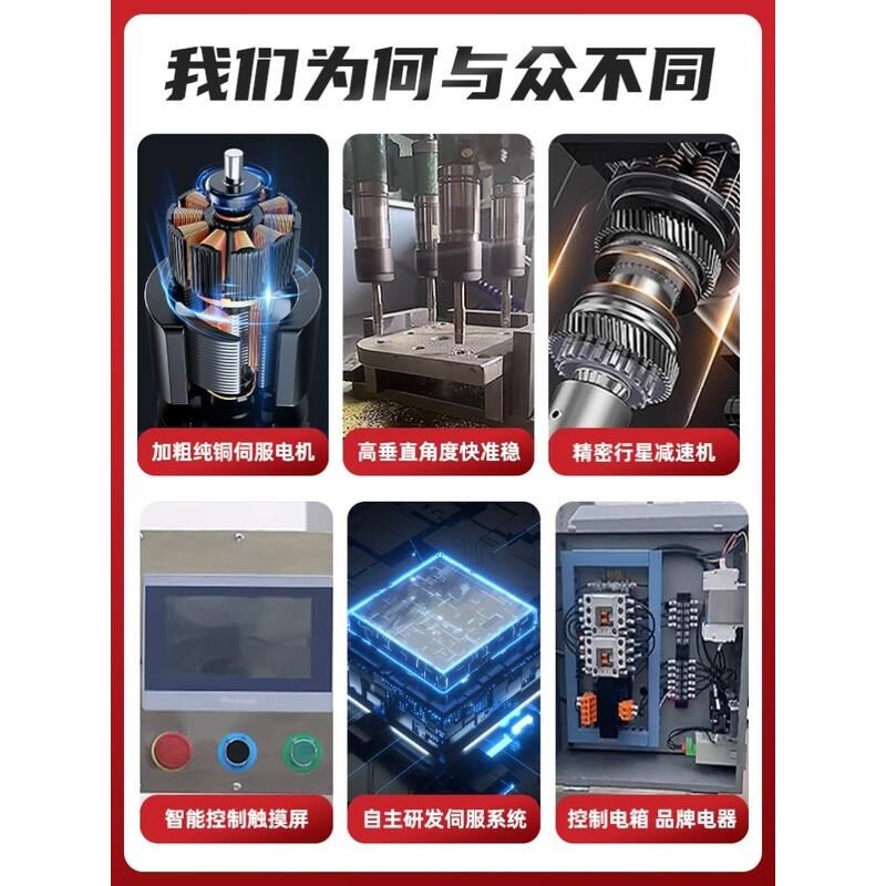 攻丝机全自动伺服全自动攻丝机台式电动攻牙机数控多轴多孔多头双