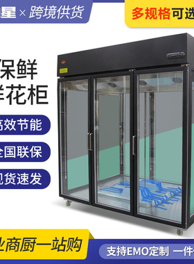 花店专用冷藏鲜花保鲜柜风冷无霜展示柜商用双门三门冰箱花艺冰柜