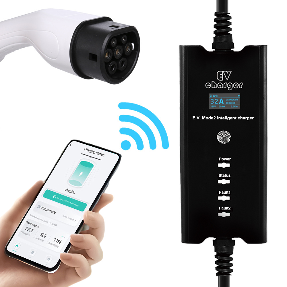 32A 欧标IEC61926-2新能源汽车充电器可手机远程控制便携式充电枪