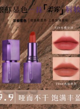 METYSUR美媞秀防水持久不脱色淡纹烟重粉雾丝绒持妆口红