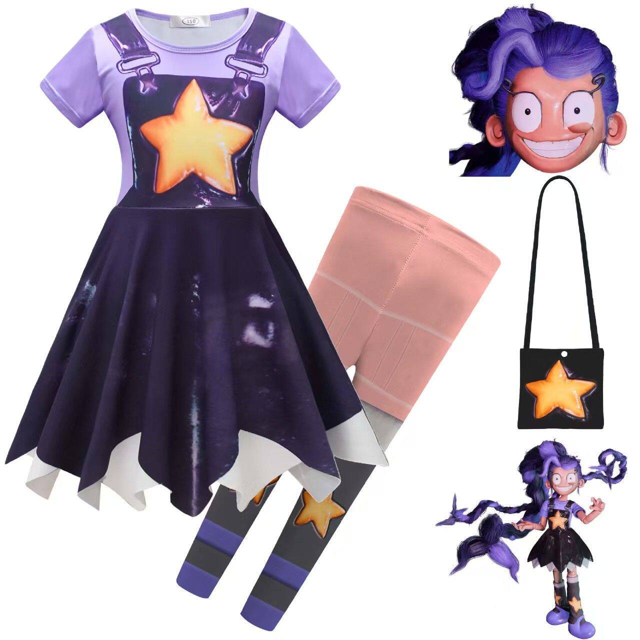 新款popy time微笑莉莉面具波比 游戏时间cosplay儿童演出套装