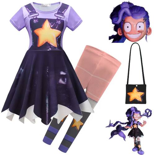新款popy time微笑莉莉面具波比 游戏时间cosplay儿童演出套装