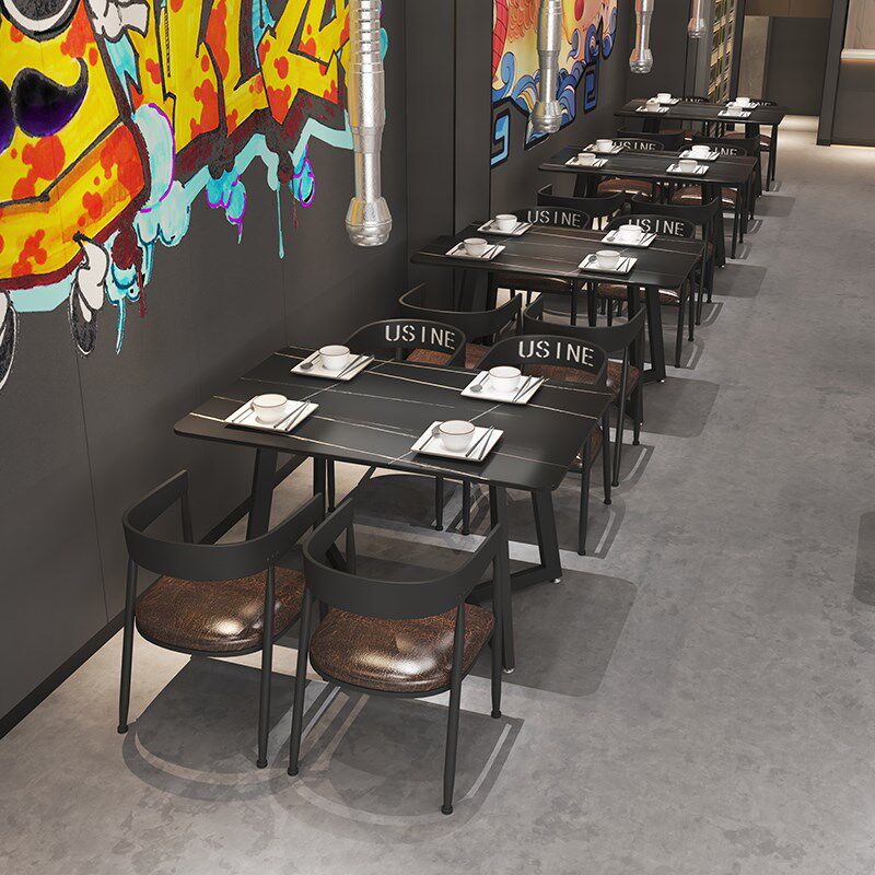 工业风烧烤店餐厅桌椅铁艺餐饮酒馆洒吧奶茶店桌椅主题餐厅简约