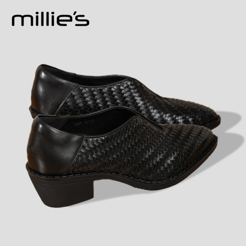 MILLIE'S/妙丽真皮高跟单鞋女
