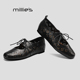 真皮内增高小皮鞋 MILLIE 镂空透气系带深口单鞋 女春款 妙丽法式
