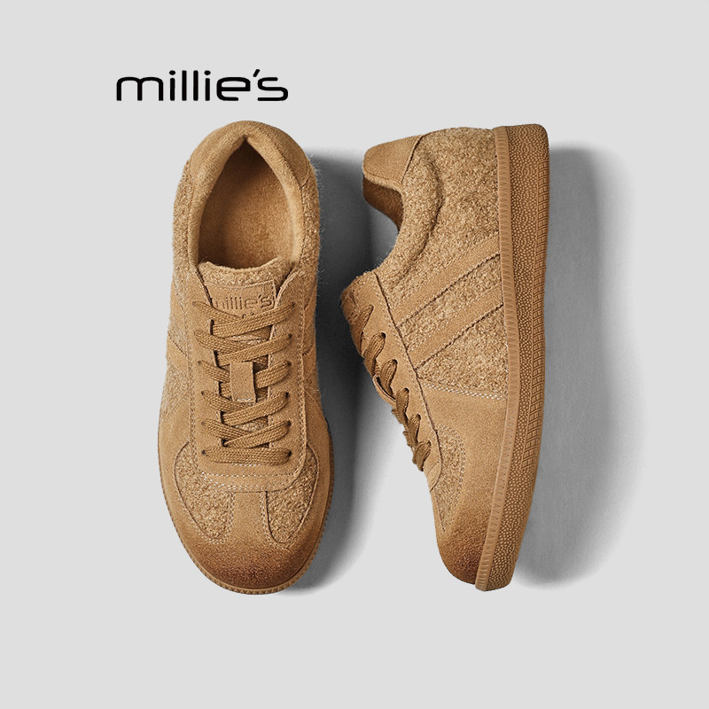 MILLIE'S/妙丽德训鞋女冬款加绒百搭老爹鞋平底冬季板鞋运动鞋Z