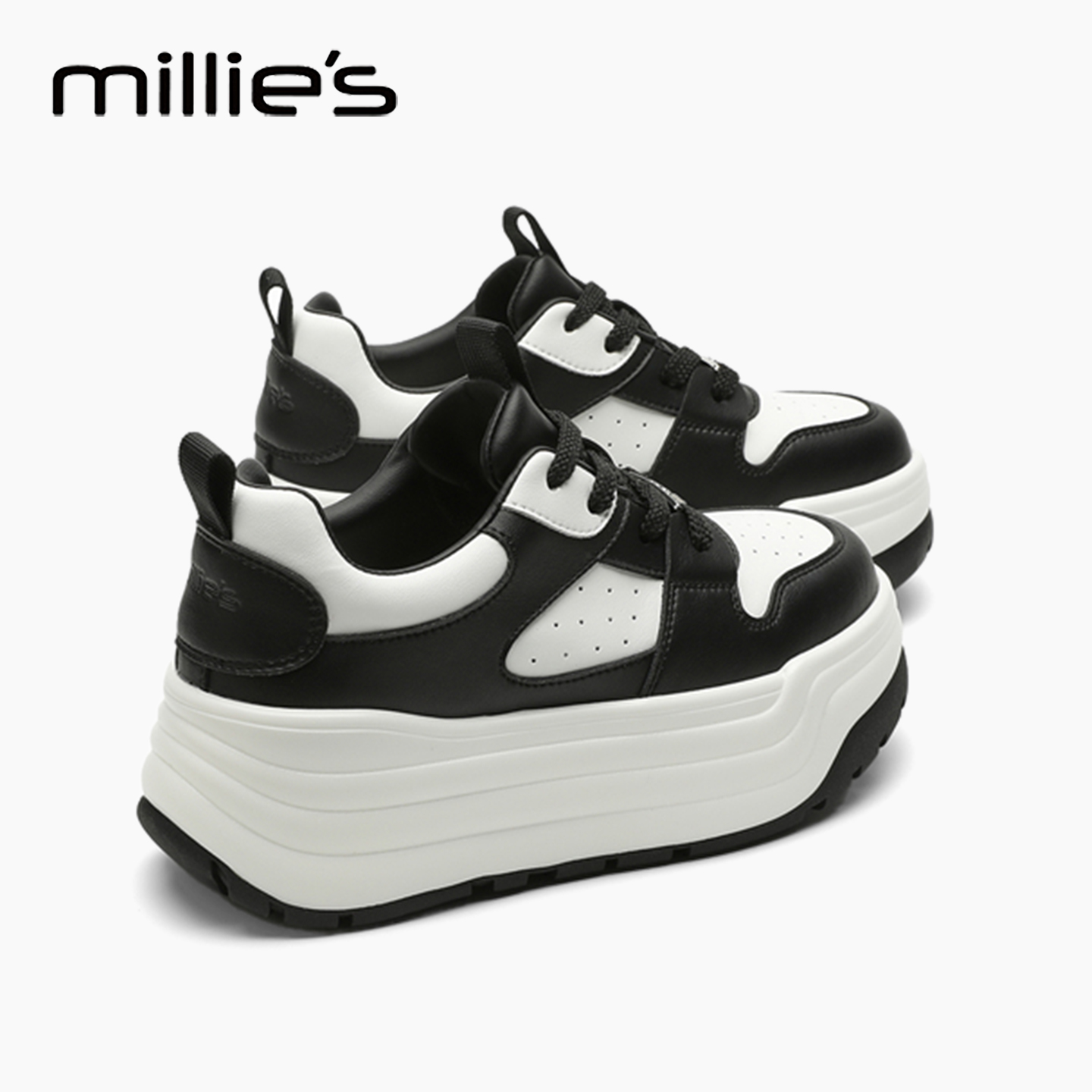 MILLIE'S/妙丽厚底增高小白鞋