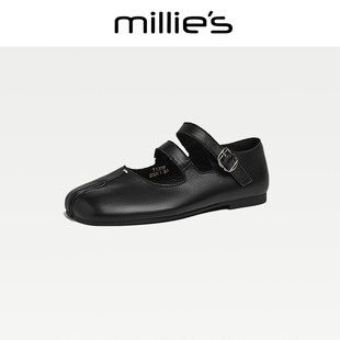 玛丽珍扣带森林小皮鞋 妙丽2025元 分趾猪脚鞋 女C 气新款 MILLIE