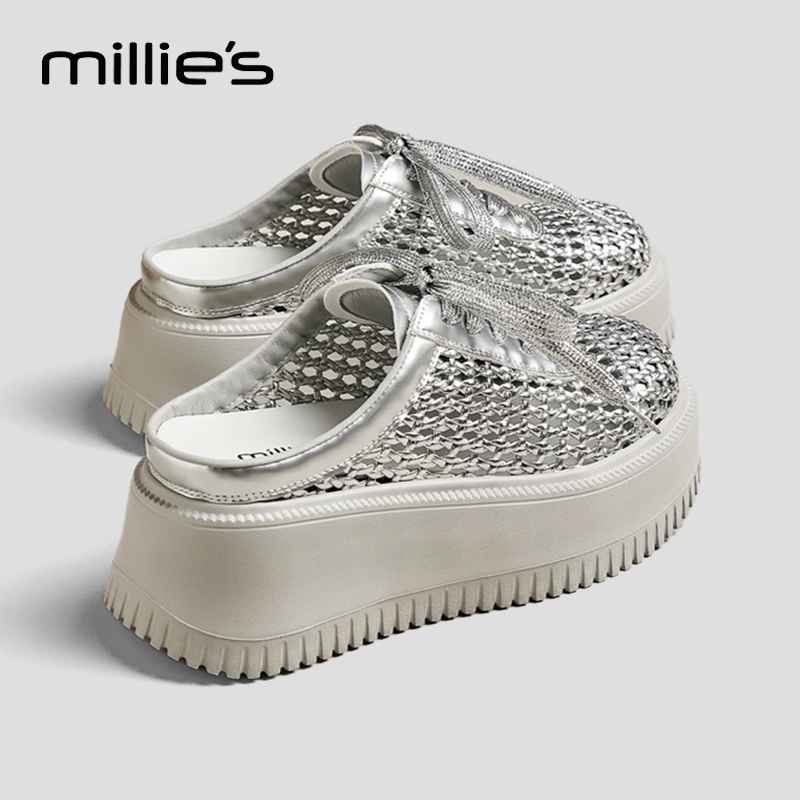 MILLIE'S/妙丽厚底增高拖鞋女