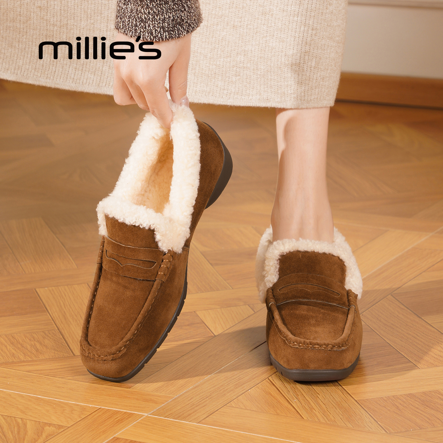 MILLIE'S妙丽真皮乐福鞋女巨好看