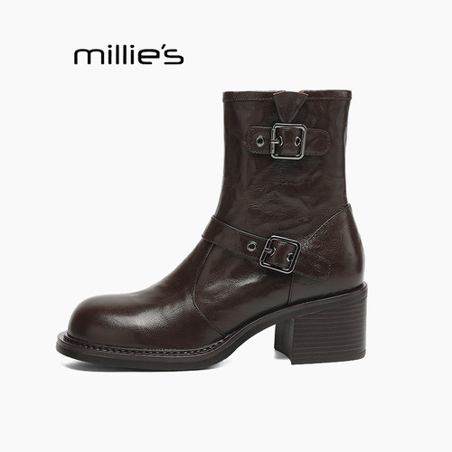 MILLIE'S妙丽侧拉链短靴女巨好看