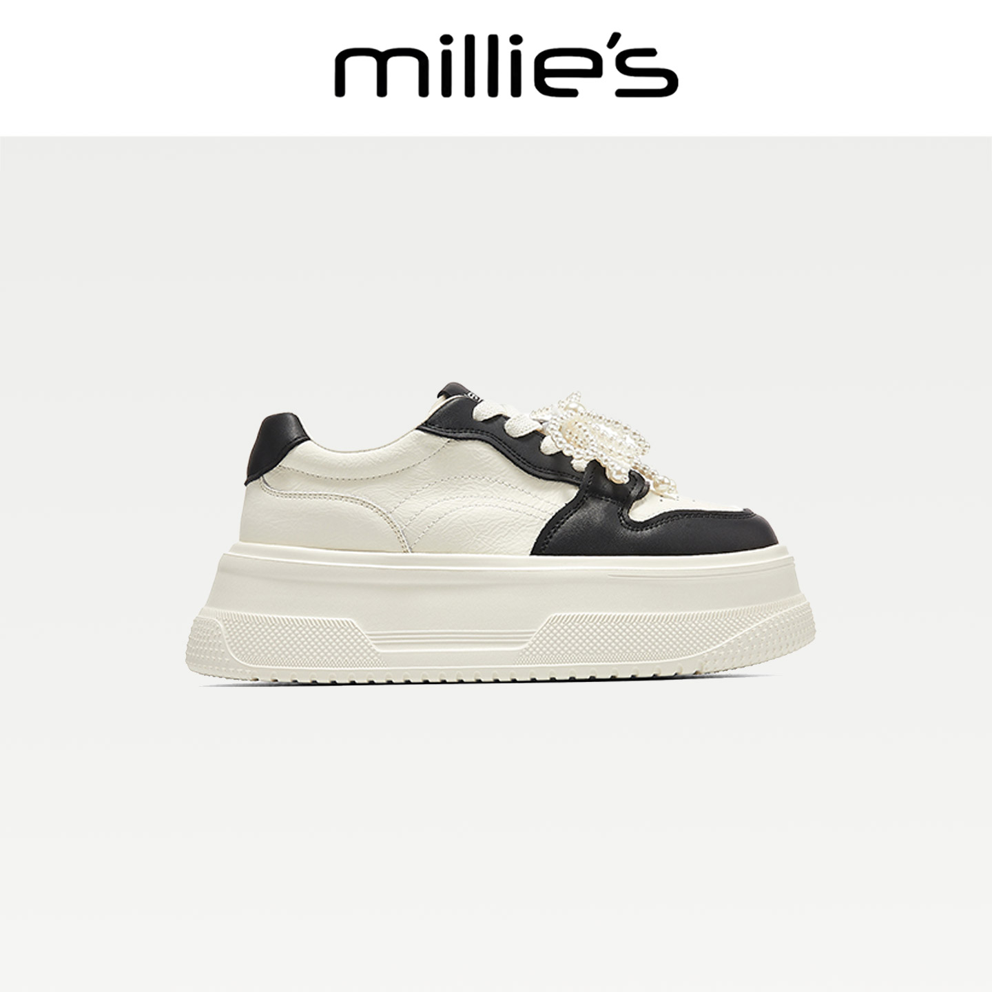 MILLIE'S/妙丽厚底小白鞋