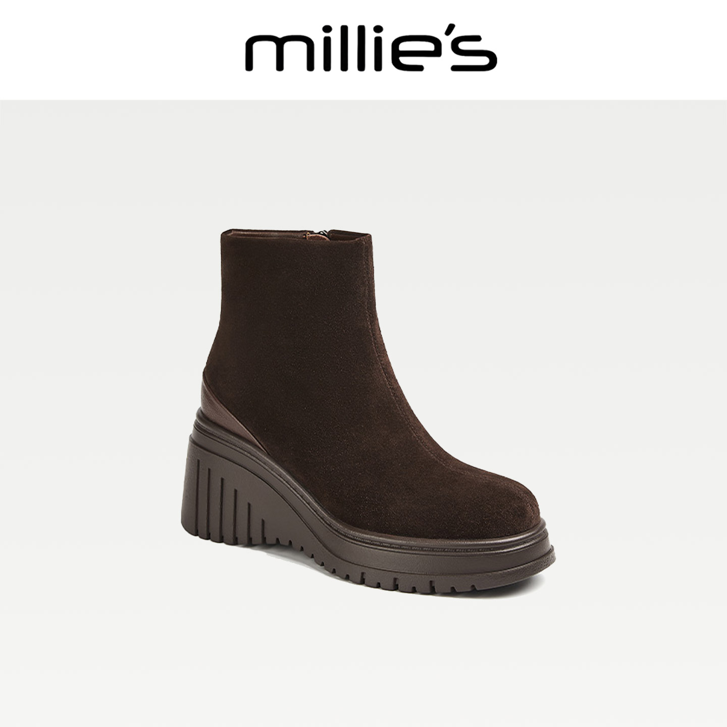 MILLIE'S/妙丽真皮保暖短靴女