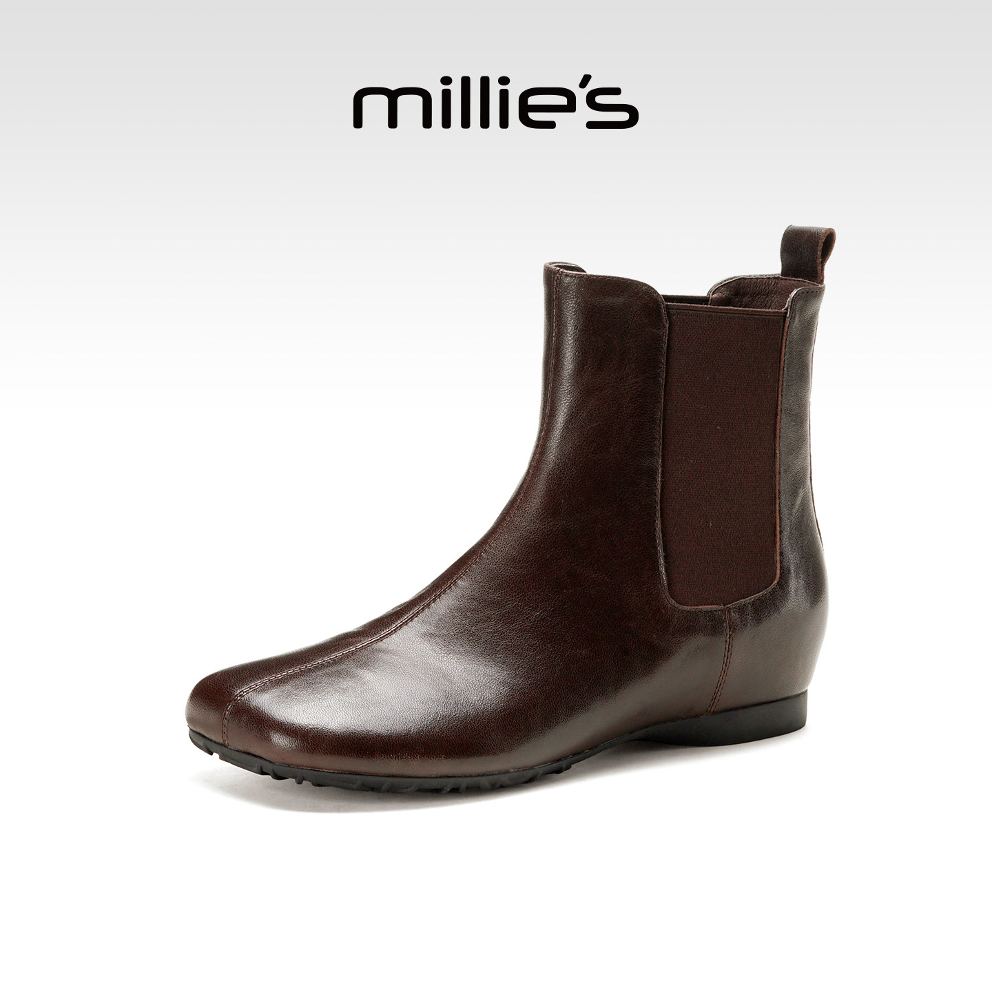 MILLIE'S/妙丽真皮厚底小短靴