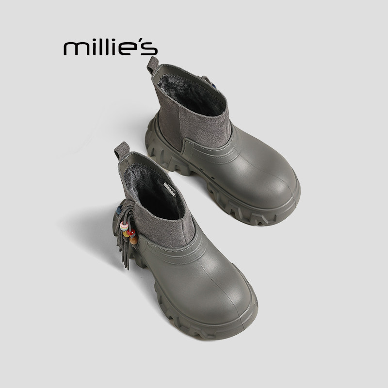 MILLIE'S/妙丽真皮复古时装靴