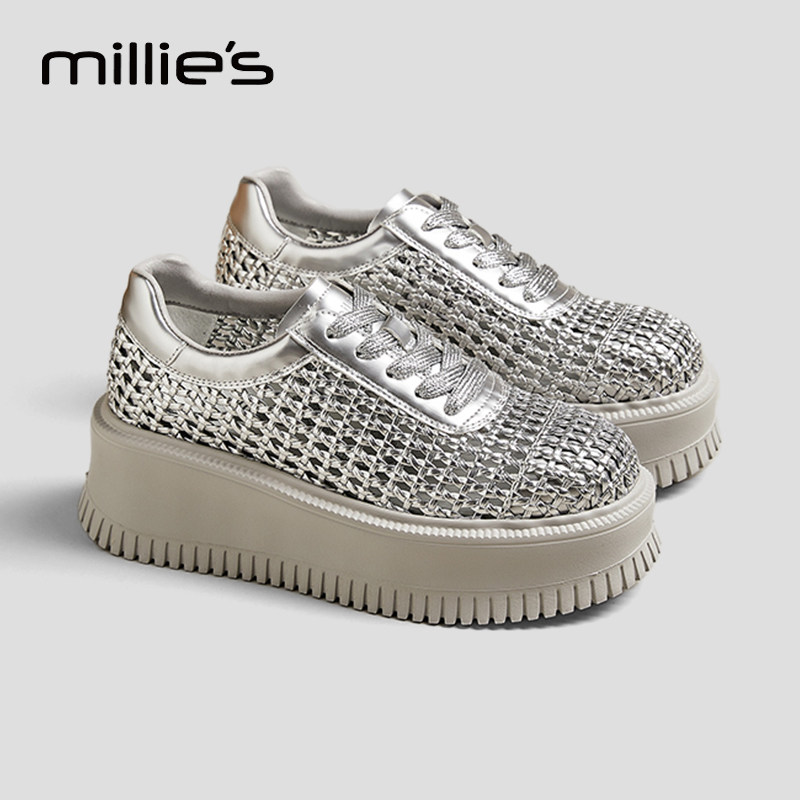 MILLIE'S/妙丽厚底增高老爹鞋