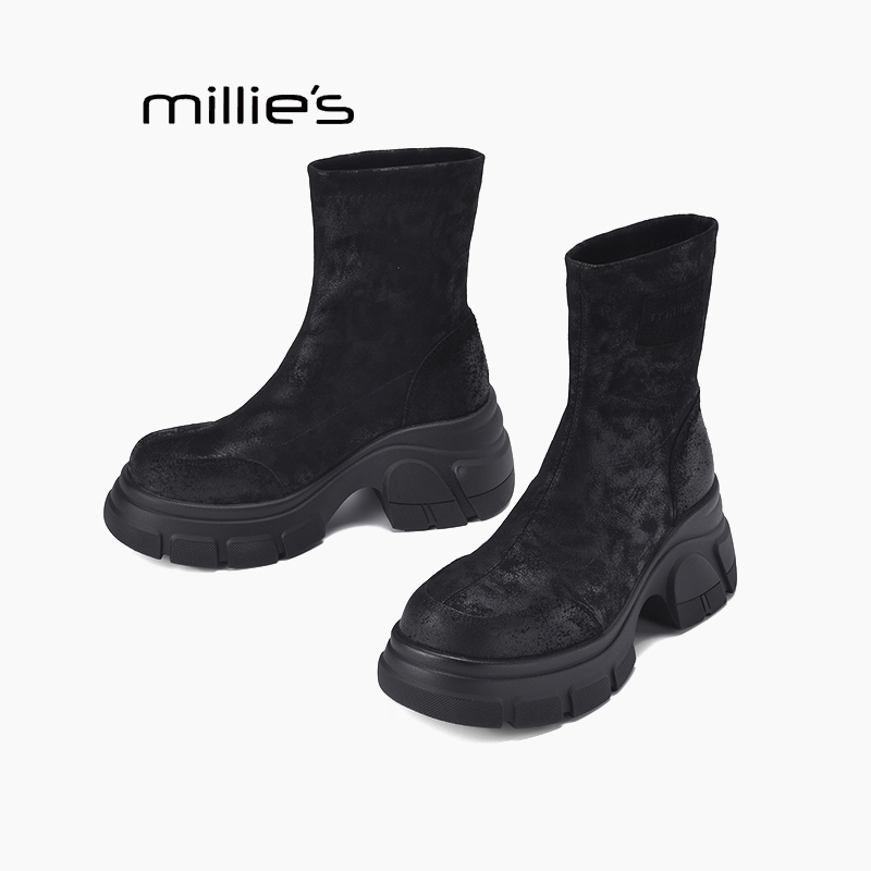 MILLIE'S妙丽内增高马丁靴巨好看