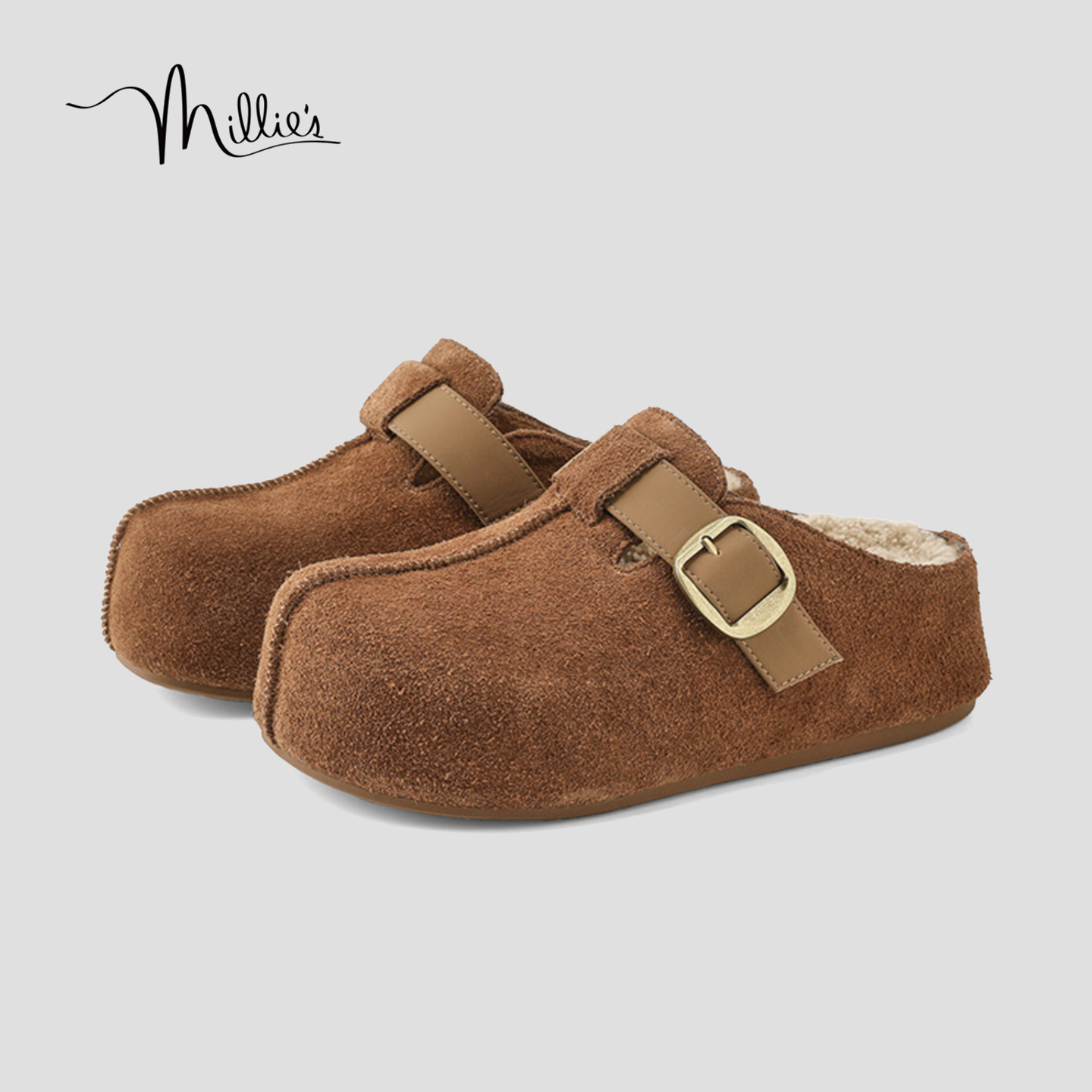 MILLIE'S/妙丽厚底增高勃肯拖鞋