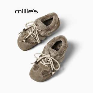 女款 妙丽加绒勃肯鞋 冬季 加绒加厚毛毛鞋 雪地靴Z MILLIE 子德训鞋
