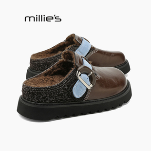 时尚 妙丽2025冬季 雪地靴厚底复古加绒保暖棉鞋 休闲Z 新款 MILLIE
