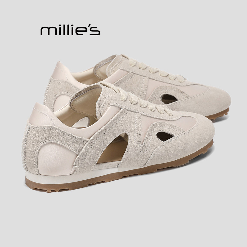 MILLIE'S/妙丽百搭轻便平底德训鞋女春季休闲软底阿甘运动鞋子Q