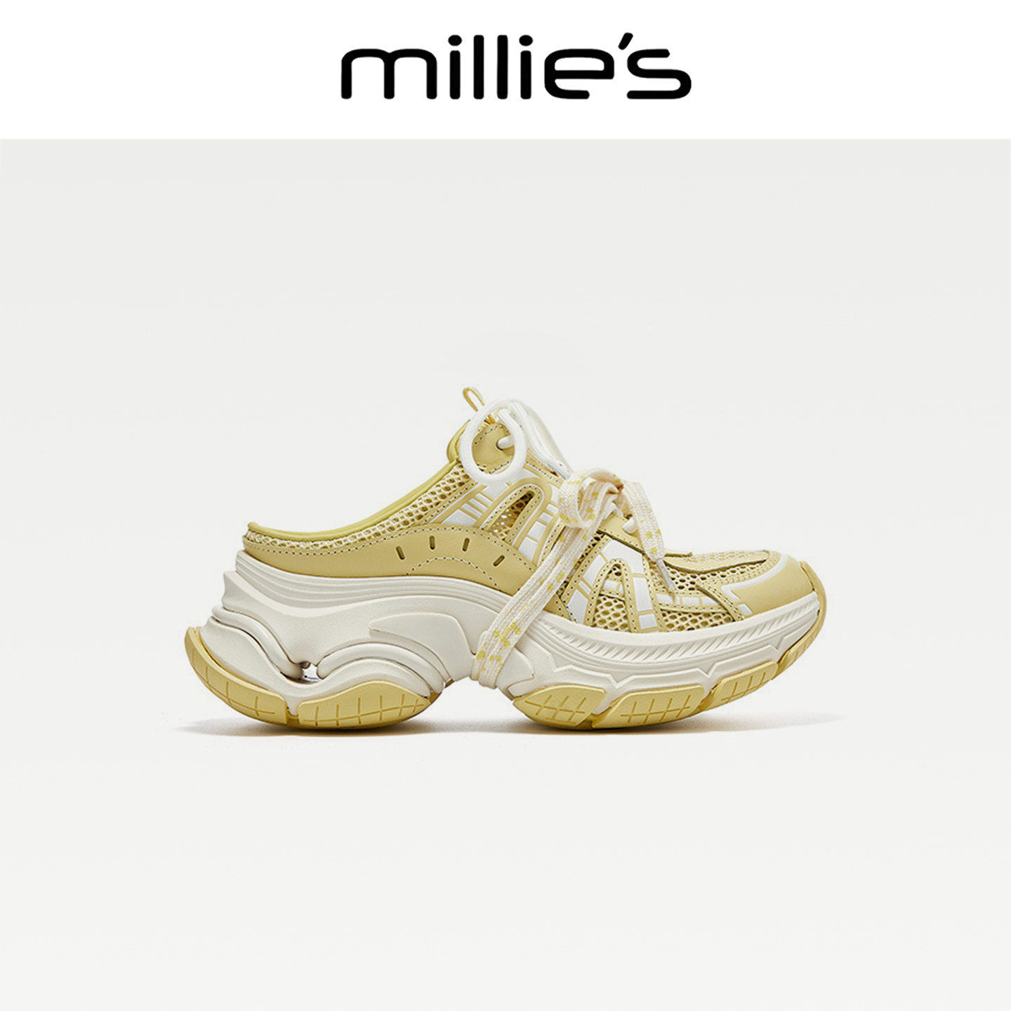 MILLIE'S/妙丽厚底增高老爹鞋网面透气撞色绑带时尚休闲运动鞋CQ,女鞋,时尚休闲鞋,淘宝优惠券,粉丝福利购,淘宝优惠卷