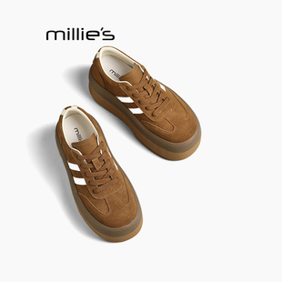 高级感休闲板鞋 妙丽美拉德厚底德训鞋 百搭新款 2025秋季 MILLIE