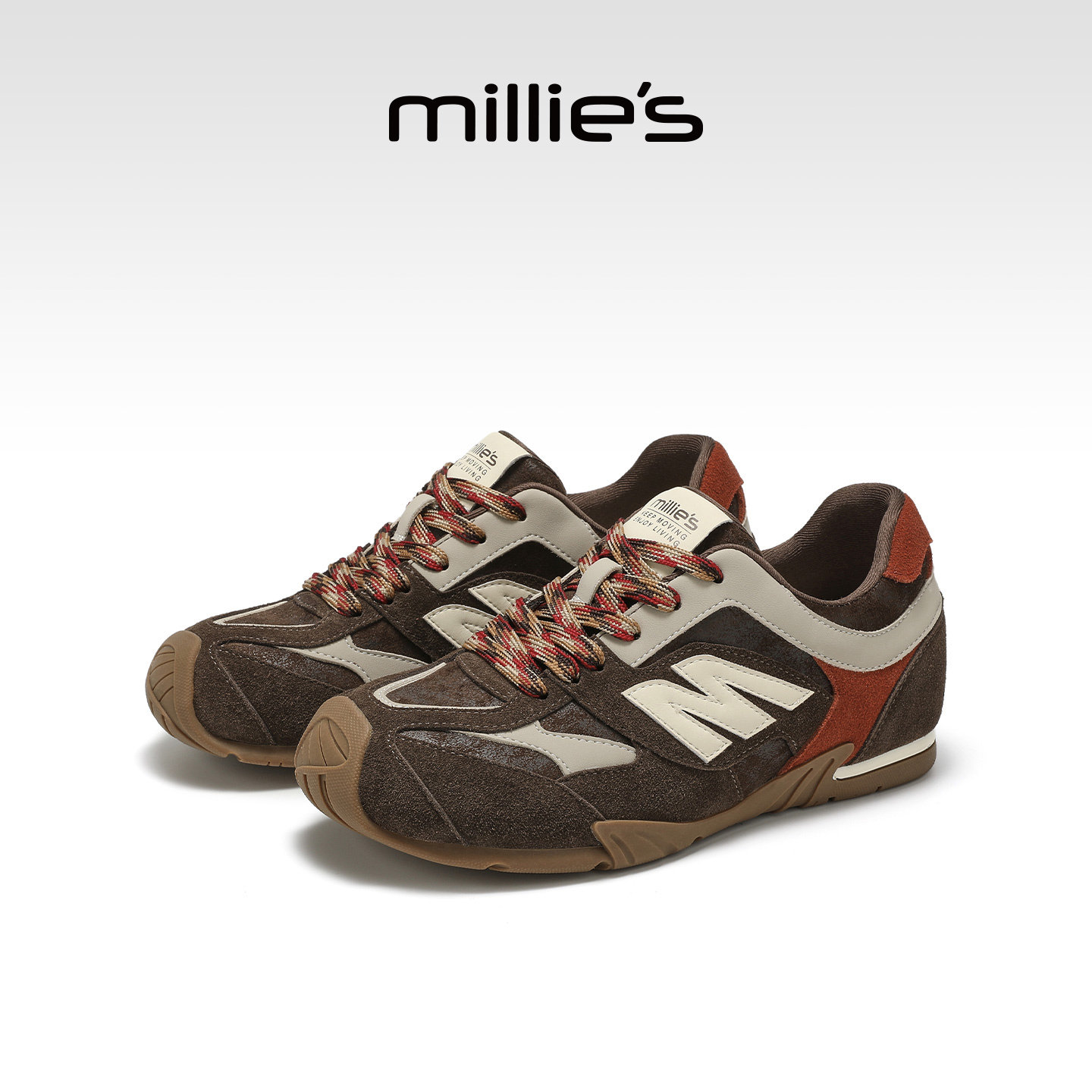 MILLIE'S/妙丽复古德训鞋女厚底休闲运动鞋百搭舒适潮流女鞋Z,女鞋,时尚休闲鞋,淘宝优惠券,粉丝福利购,淘宝优惠卷