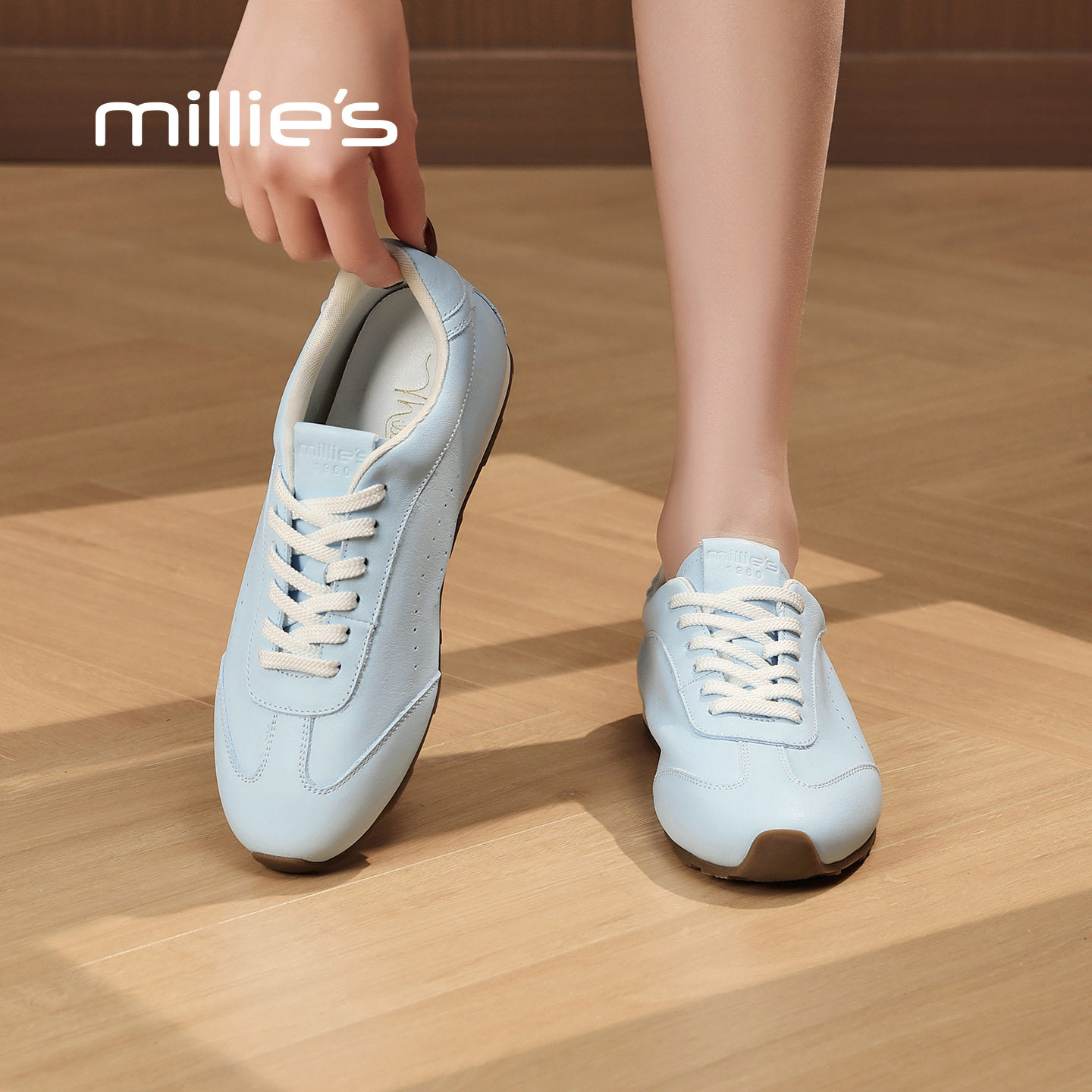 MILLIE'S/妙丽复古德训鞋女2025冬季新款百搭系带平底休闲运动鞋Q,女鞋,老爹鞋,淘宝优惠券,粉丝福利购,淘宝优惠卷