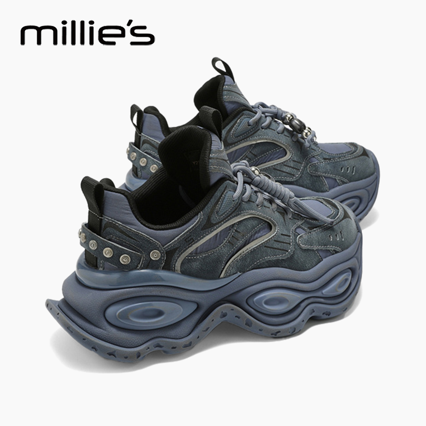 MILLIE'S/妙丽真皮厚底老爹鞋