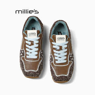 女秋冬加绒保暖拼色百搭厚底休闲棉鞋 妙丽复古阿甘鞋 MILLIE